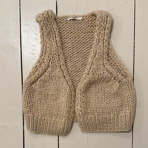 Mes Demoiselles Tan Knit Sweater Vest